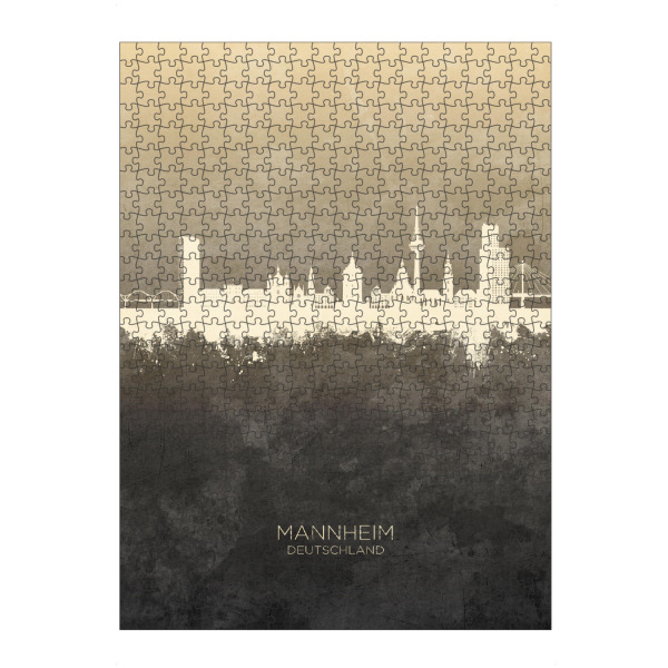 Puzzle Ravensburger "Mannheim Germany Skyline Taupe" artboxONE - Städte