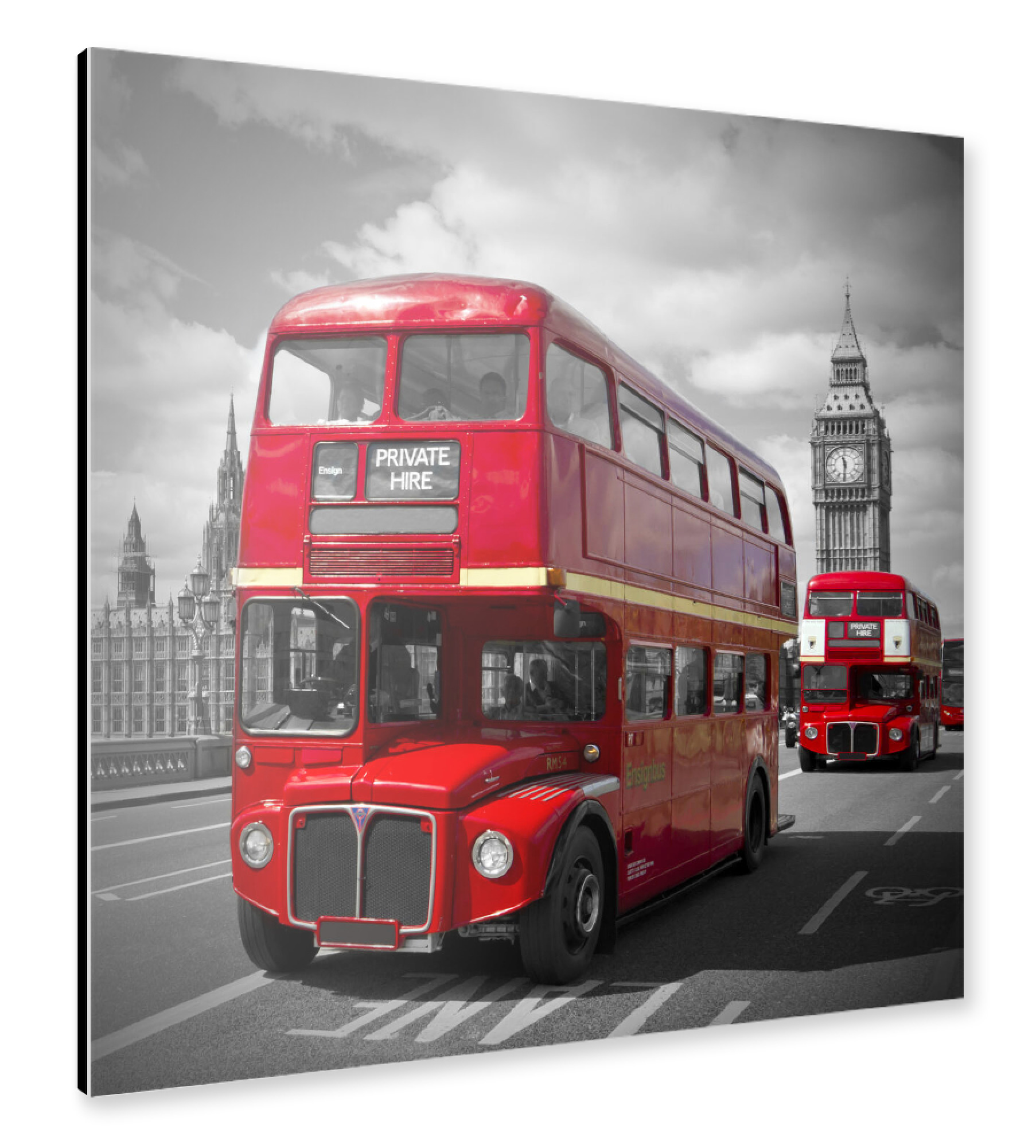 Alu-Dibond "Rote Busse in London" 30x30 cm artboxONE