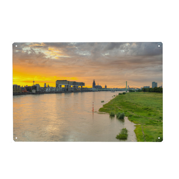 Metall Poster "Kölner Skyline Südbrücke" artboxONE - Städte / Köln,Reise,Architektur