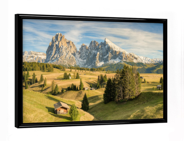 Poster mit schwarzem Rahmen "Auf der Seiser Alm im Herbst" artboxONE - Natur,Reise,Reise / Länder