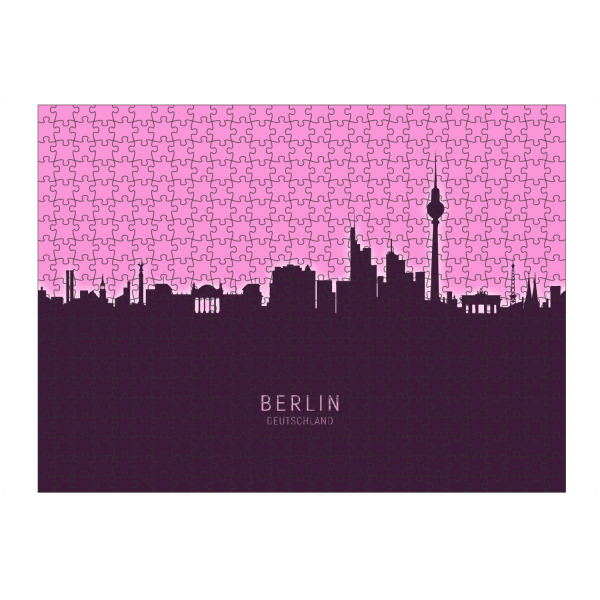 Puzzle Ravensburger "Berlin Germany Skyline Glow Pink" artboxONE - Städte