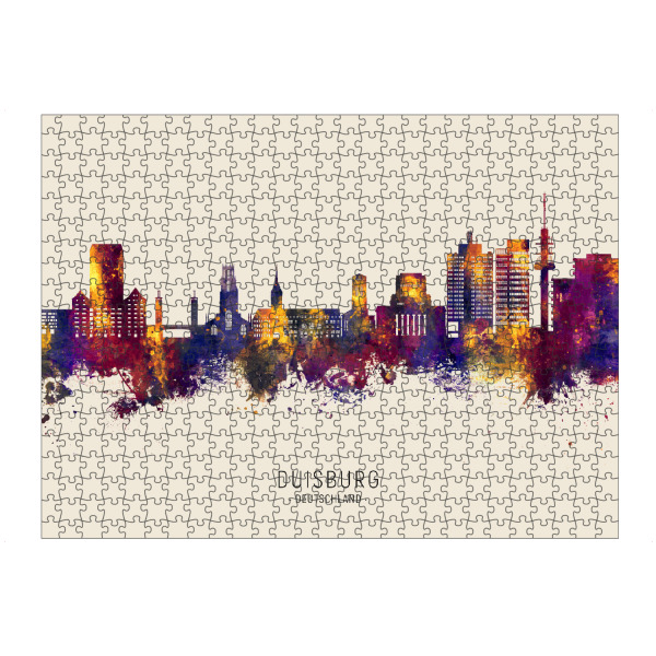 Puzzle Ravensburger "Duisburg Skyline Autumn Name" artboxONE - Städte