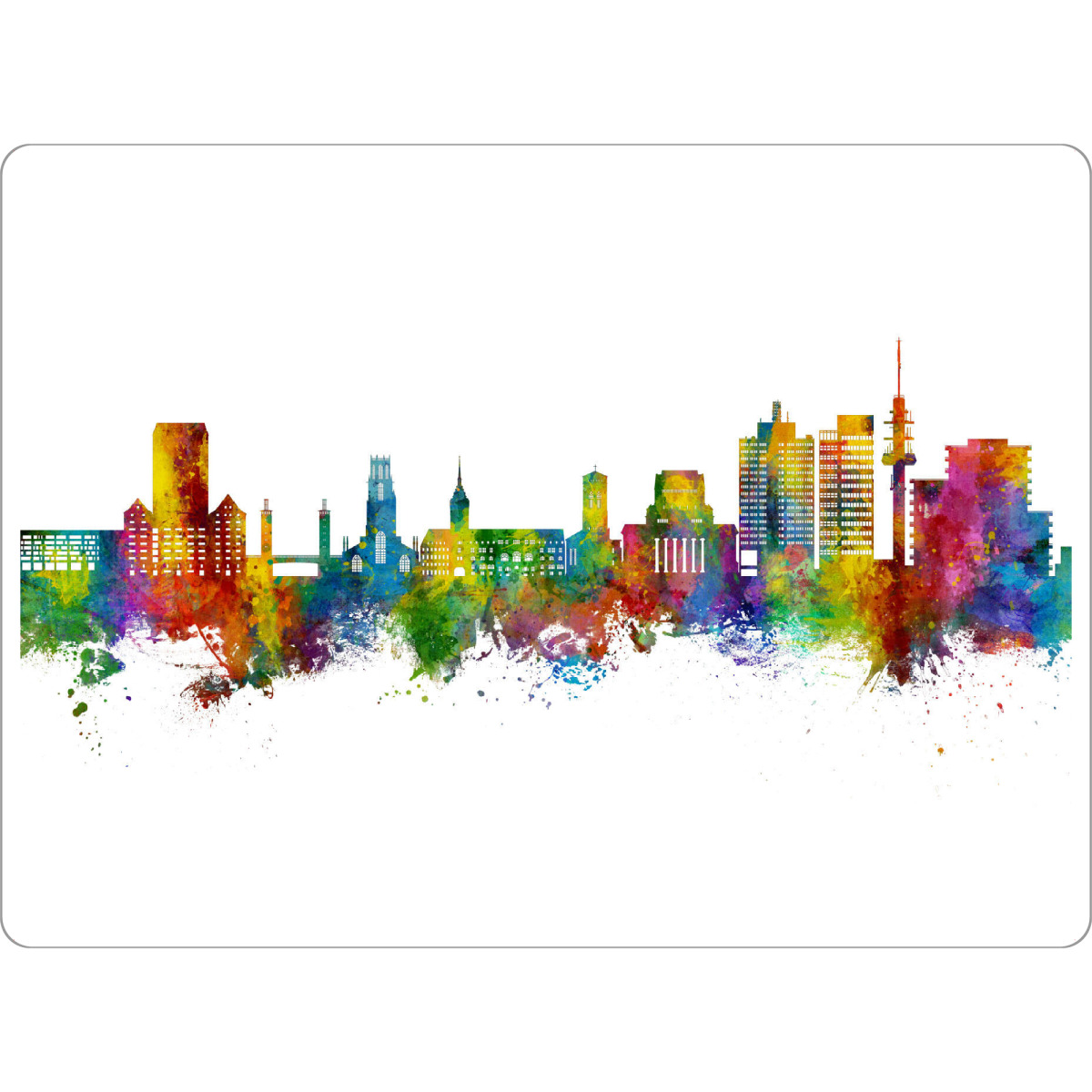 Tischset "Duisburg Germany Skyline" artboxONE - Städte - Duisburg,Deutschland,Skyline,Cityscape,Stadtbild,Watercolor,Painting,City,Stadt,Germany