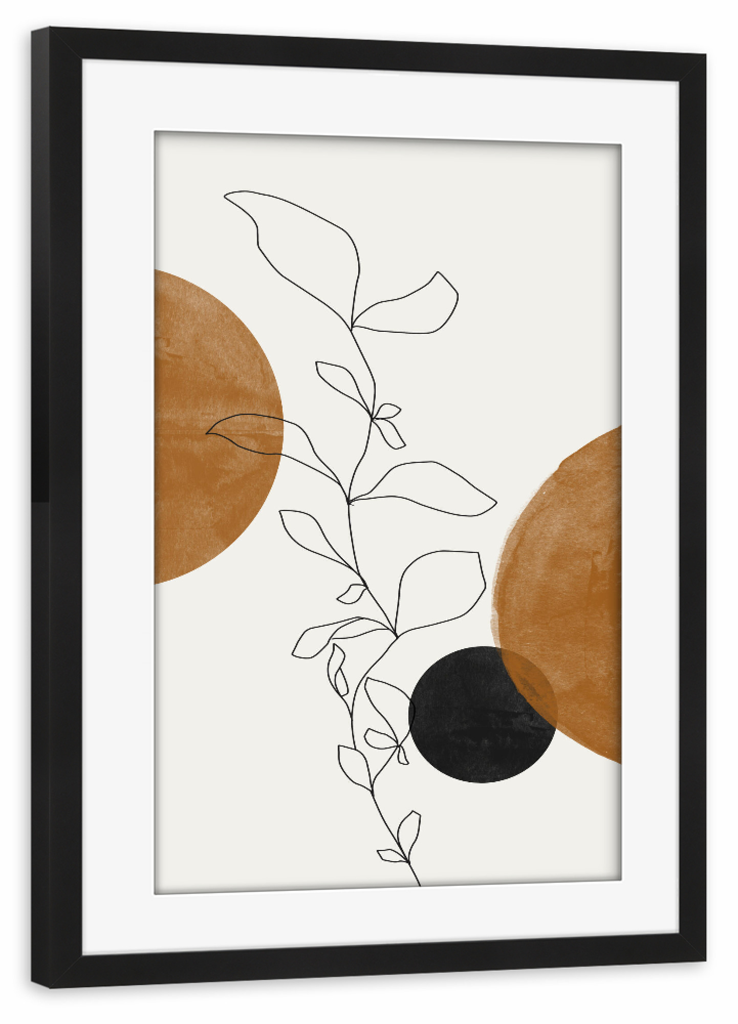 Poster mit Rahmen schwarz "Line Art Flower" artboxONE - Natur,Floral,Abstrakt,Geometrie