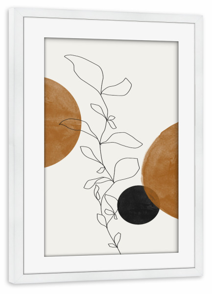 Poster mit Rahmen weiß "Line Art Flower" artboxONE - Natur,Floral,Abstrakt,Geometrie