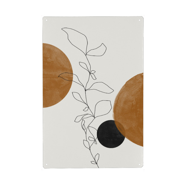 Metall Poster "Line Art Flower" artboxONE - Natur,Floral,Abstrakt,Geometrie