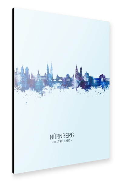 Alu-Dibond "Nürnberg Skyline Dark Blue" 30x20 cm artboxONE
