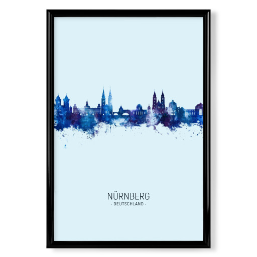 Nürnberg Skyline Dark Blue