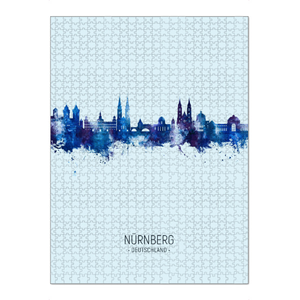 Puzzle Ravensburger "Nürnberg Skyline Dark Blue" artboxONE - Städte