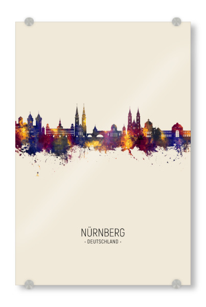 Acrylglasbild "Nürnberg Germany Skyline Beige" artboxONE - Städte