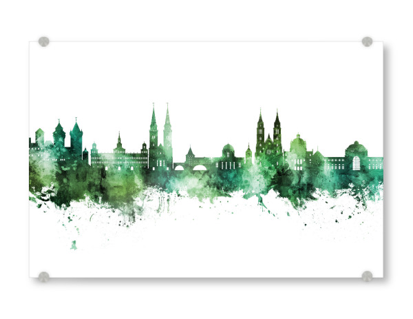 Acrylglasbild "Nürnberg Germany Skyline Green" artboxONE - Städte