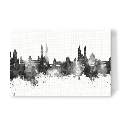 Nürnberg Germany Skyline Black