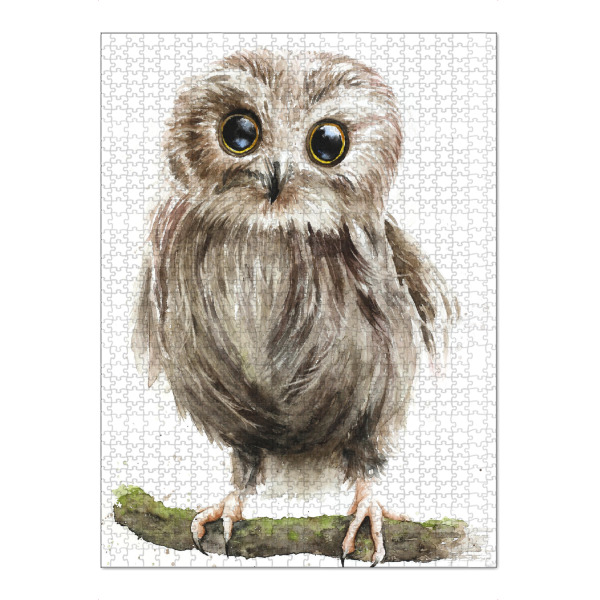 Puzzle Ravensburger "Eule, Kauz" artboxONE - Für Kinder,Tiere - Eule,Kauz,Aquarell,Illustration,Tier,Animal,Kinder,Nursery,Owl,Vogel,Bird