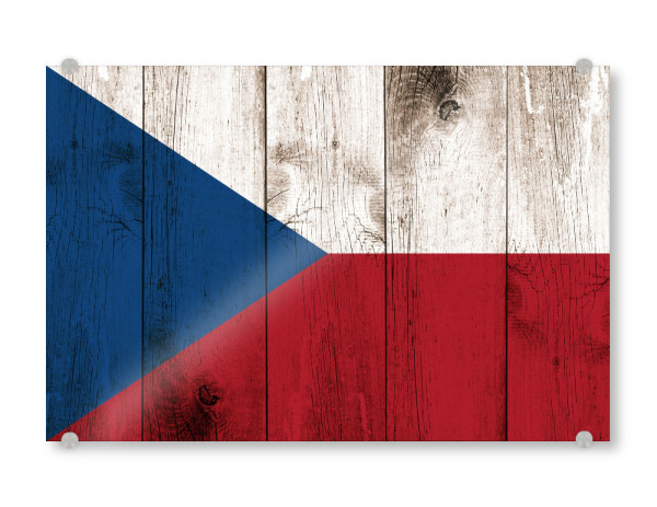 Acrylglasbild "Czech Vintage Flag" artboxONE - Städte / Prag - Tschechien,Tschechische republik,Flagge,Fahne,Vintage,Grunge,Flag,Czech