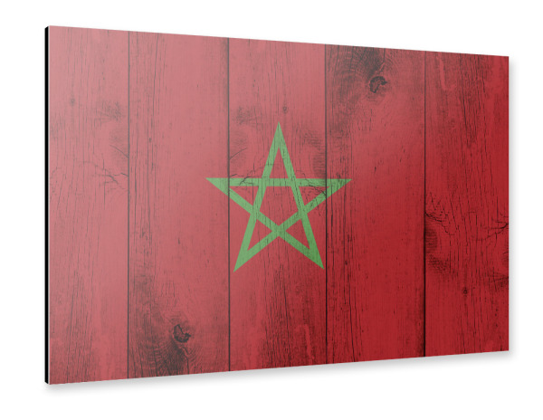 Alu-Dibond "Morocco Vintage Flag" 30x20 cm artboxONE