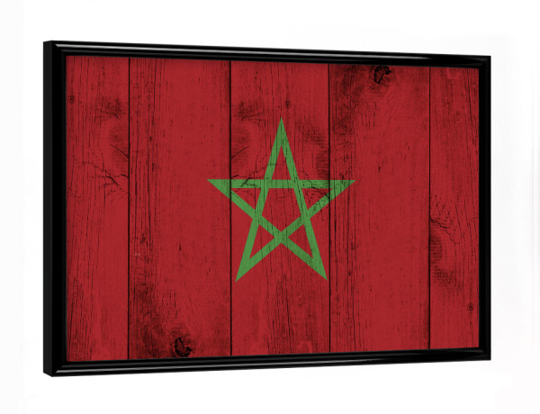 Poster mit schwarzem Rahmen "Morocco Vintage Flag" artboxONE - Reise / Afrika - Flagge,Fahne,Vintage,Grunge,Marokko