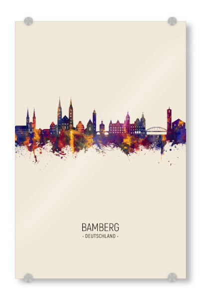 Acrylglasbild "Bamberg Germany Skyline Beige" artboxONE - Städte