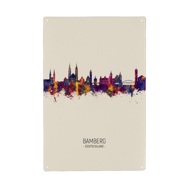 Holzbild "Bamberg Germany Skyline Beige" artboxONE - Städte