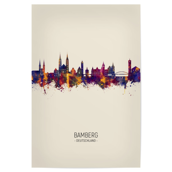 Poster 30x20 cm "Bamberg Germany Skyline Beige" artboxONE - Städte