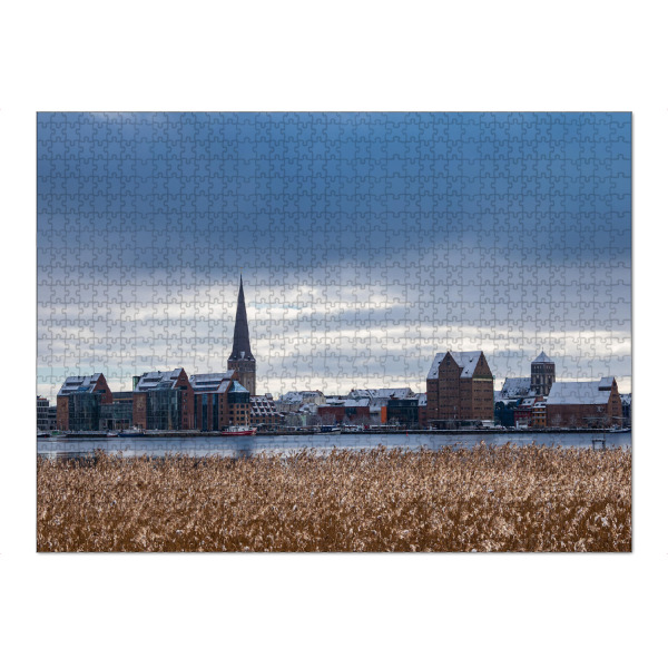 Puzzle Ravensburger "Schilf, Warnow und Rostock" artboxONE - Natur,Reise,Architektur,Städte / Weitere