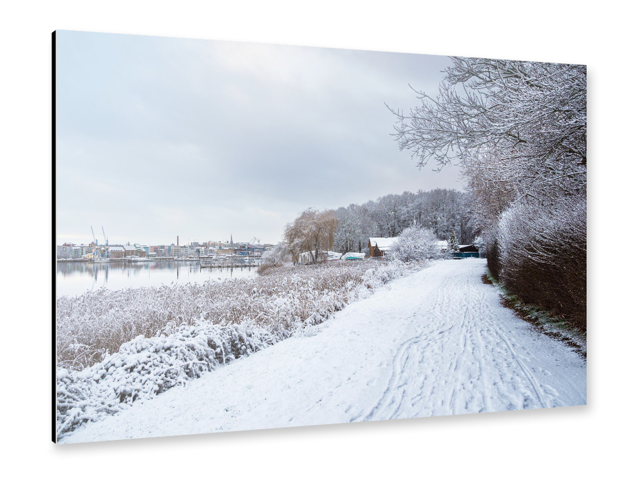 Alu-Dibond "Weg im Winter" 75x50 cm artboxONE