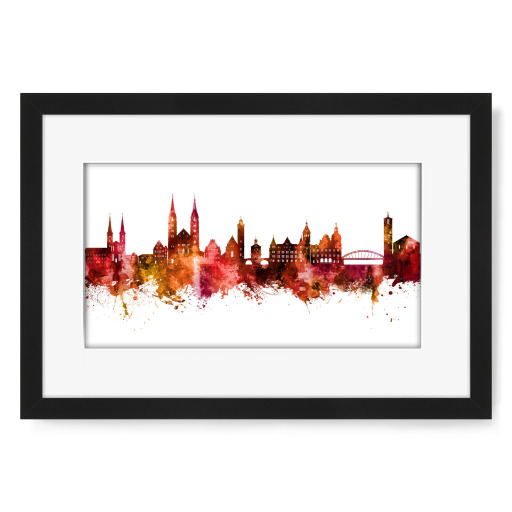 Bamberg Germany Skyline Red