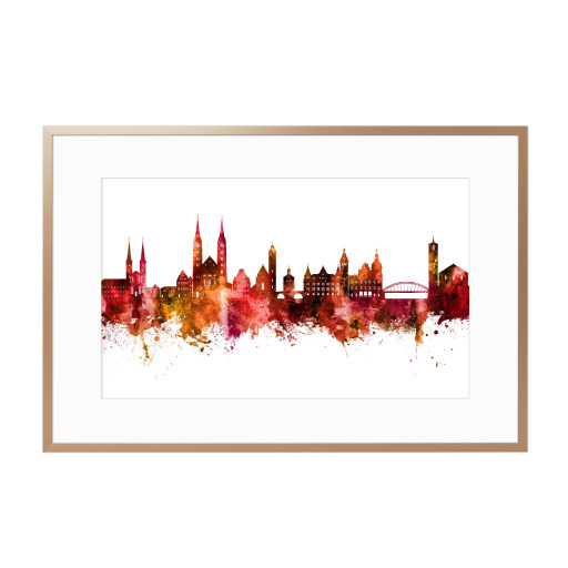 Bamberg Germany Skyline Red