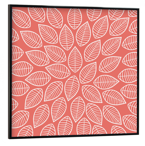 Poster mit schwarzem Rahmen 30x30 cm "Blätter Muster - coral" artboxONE - Natur,Floral,Abstrakt,Geometrie