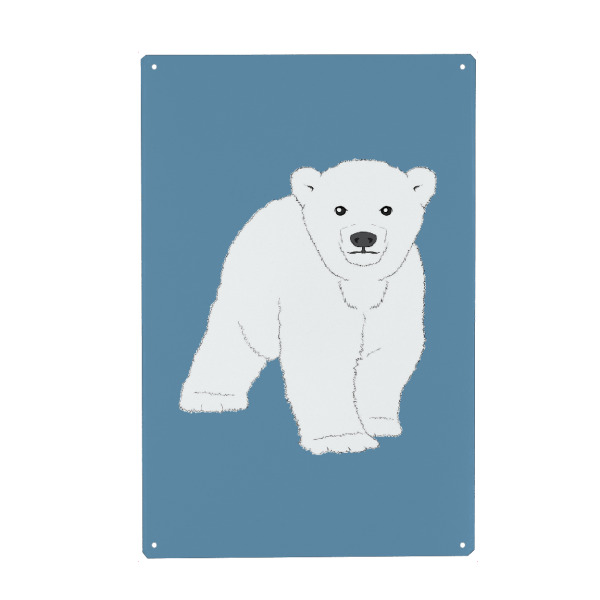 Metall Poster "Eisbär Baby" artboxONE - Natur,Für Kinder,Tiere,Weihnachten