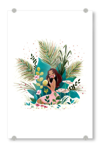 Acrylglasbild "Fantom Fifi Art-Tiki Coco Girl" artboxONE - Natur,Reise,Floral,Comic,Menschen