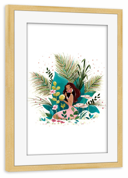 Poster mit Rahmen kiefer "Fantom Fifi Art-Tiki Coco Girl" artboxONE - Natur,Reise,Floral,Comic,Menschen