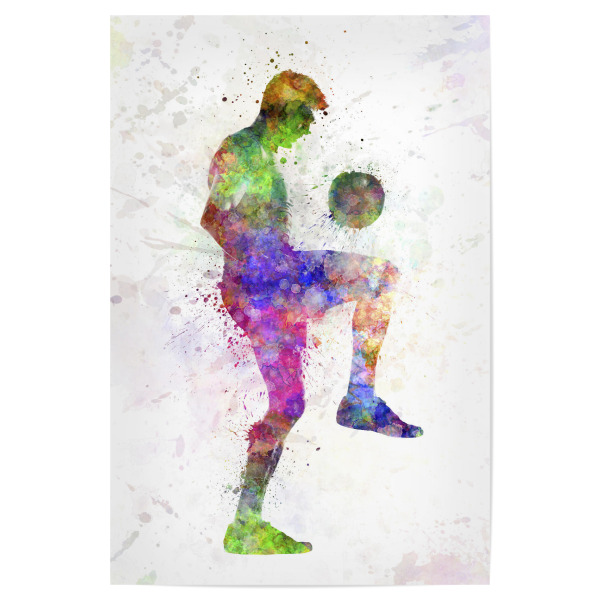 Poster 30x20 cm "Soccer player in watercolor-g" artboxONE - Sport / Fußball