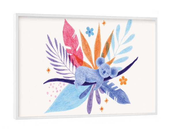 Poster mit weißem Rahmen "Fantom Fifi Art-Sleeping Koala" artboxONE - Natur,Floral,Für Kinder,Tiere
