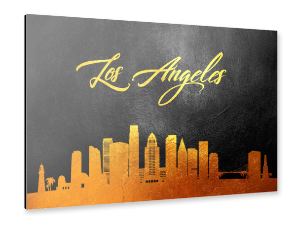 Alu-Dibond "Los Angeles Gold Skyline" 30x20 cm artboxONE