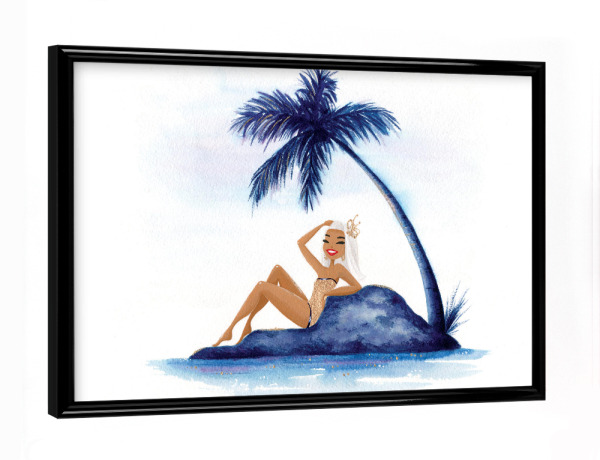 Poster mit schwarzem Rahmen "Fantom Fifi Art-Palmeninsel" artboxONE - Natur,Reise,Comic,Menschen