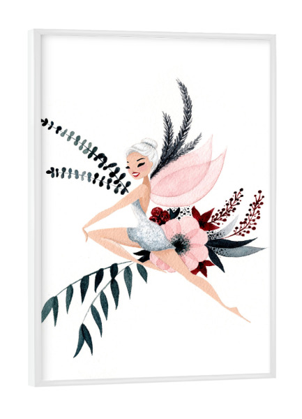 Poster mit weißem Rahmen "Fantom Fifi Art-Frozen Fairy Smile" artboxONE - Floral,Comic,Menschen,Fiktion