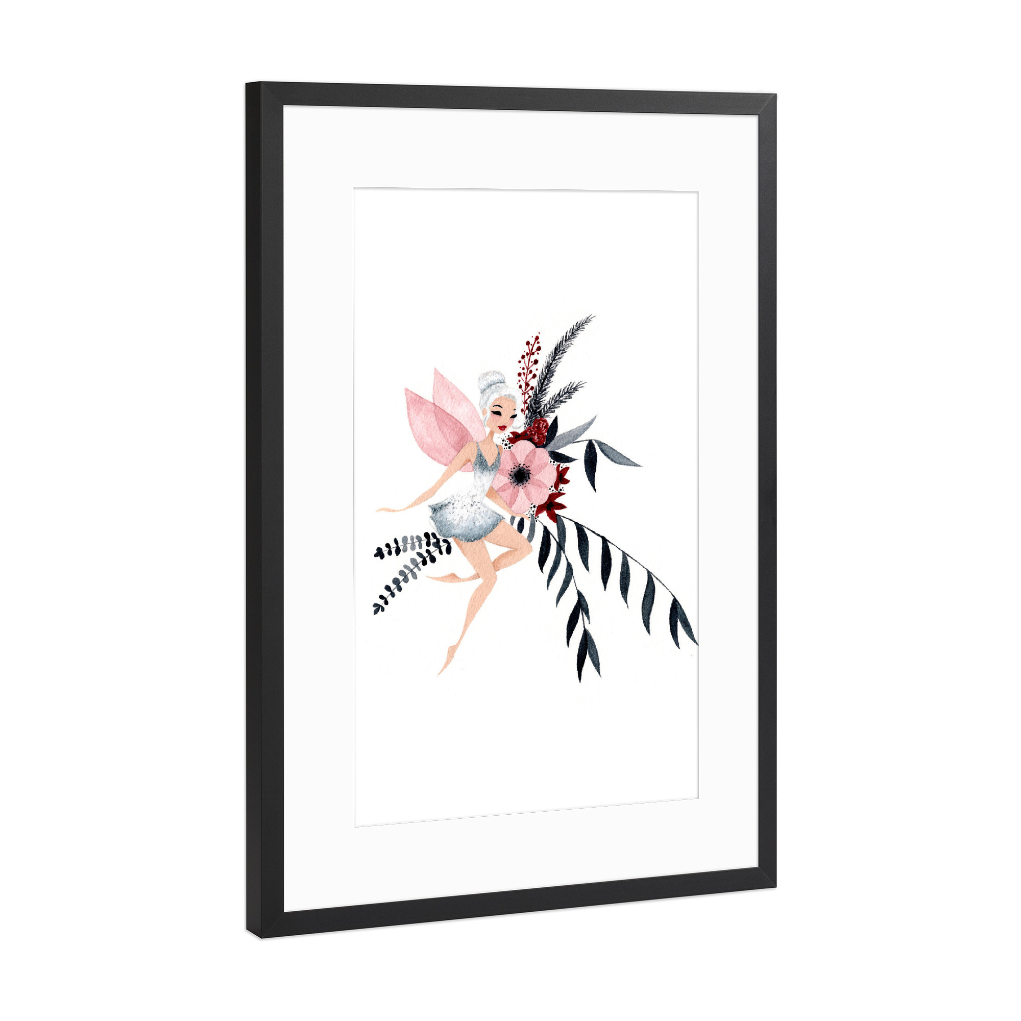 Poster mit Rahmen Schwarz (Metallic) "Fantom Fifi Art-Frozen Fairy" artboxONE - Natur,Comic,Menschen,Fiktion