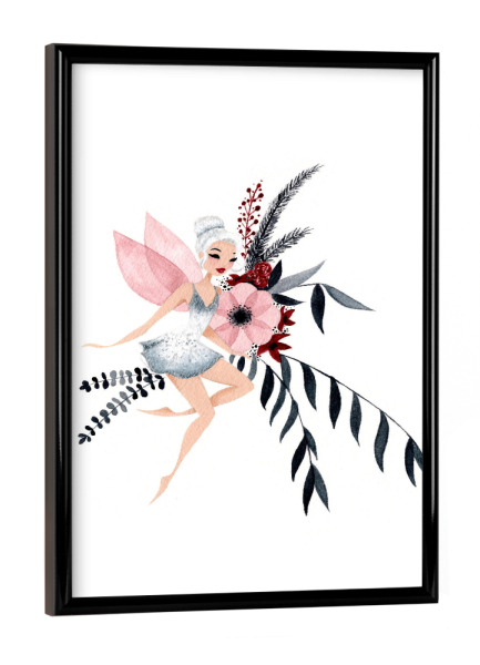 Poster mit schwarzem Rahmen "Fantom Fifi Art-Frozen Fairy" artboxONE - Natur,Comic,Menschen,Fiktion