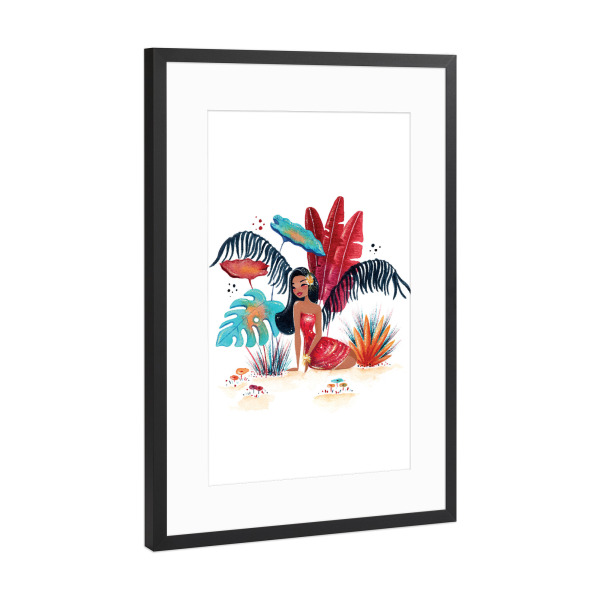 Poster mit Rahmen Schwarz (Metallic) "Fantom Fifi Art-Tropic Leaves" artboxONE - Natur,Floral,Comic,Menschen,Fashion