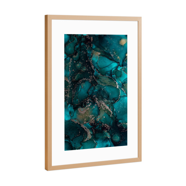 Poster mit Rahmen Kupfer "Moos Malerei" artboxONE - Abstrakt