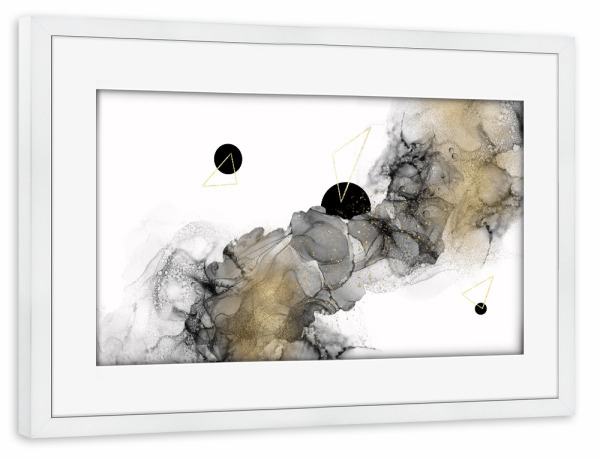 Poster mit Rahmen weiß "ALCOHOL INK Galaxie abstrakt" artboxONE - Abstrakt,Geometrie