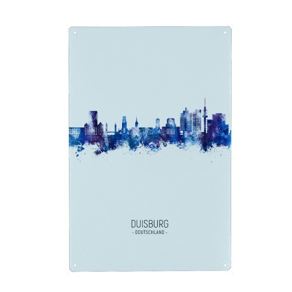 Metall Poster "Duisburg Skyline Dark Blue" artboxONE - Städte