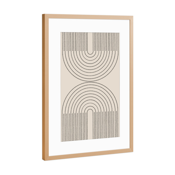 Poster mit Rahmen Kupfer "Double Arch Balance" artboxONE - Abstrakt,Geometrie