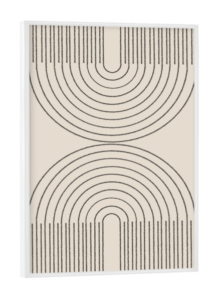 Poster mit weißem Rahmen "Double Arch Balance" artboxONE - Abstrakt,Geometrie