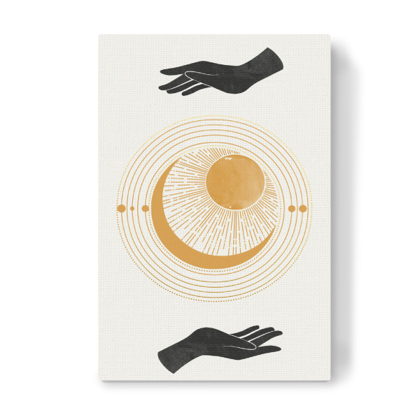 Leinwandbild "Universe between hands" artboxONE - Für Kinder,Abstrakt,Geometrie,Für Mama,Galaxy