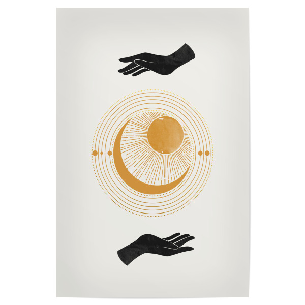 Poster 30x20 cm "Universe between hands" artboxONE - Für Kinder,Abstrakt,Geometrie,Für Mama,Galaxy