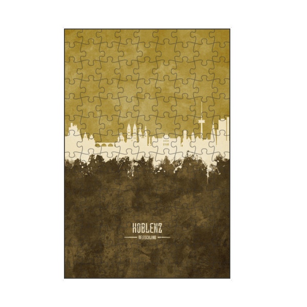 artboxONE Puzzle "Koblenz Germany Skyline Brown" artboxONE - Städte - Koblenz,Germany,Skyline,Cityscape,Stadtbild,Watercolor,Painting,City,Stadt