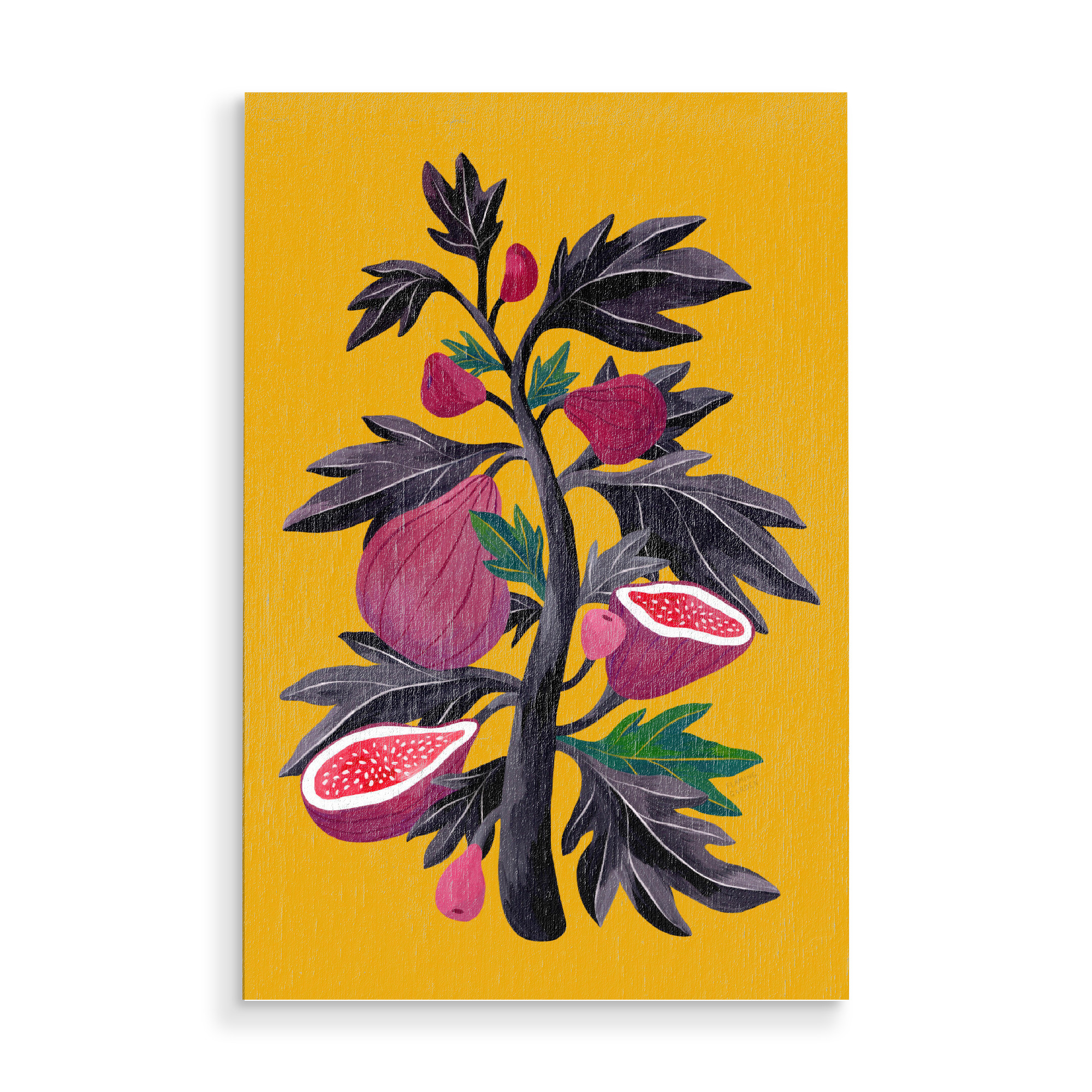 Holzbild "Flaming Garden - Feigenbaum" artboxONE - Natur,Floral,Comic,Essen & Trinken / Obst & Gemüse