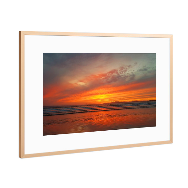 Poster mit Rahmen Kupfer "Sonnenuntergang am Atlantik" artboxONE - Natur,Reise / Strand und Meer,Reise / Länder