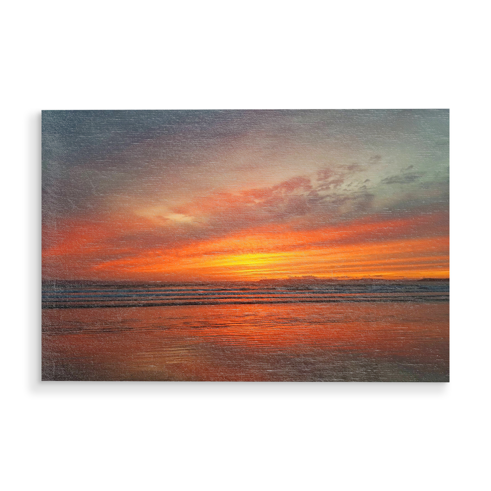 Holzbild "Sonnenuntergang am Atlantik" artboxONE - Natur,Reise / Strand und Meer,Reise / Länder